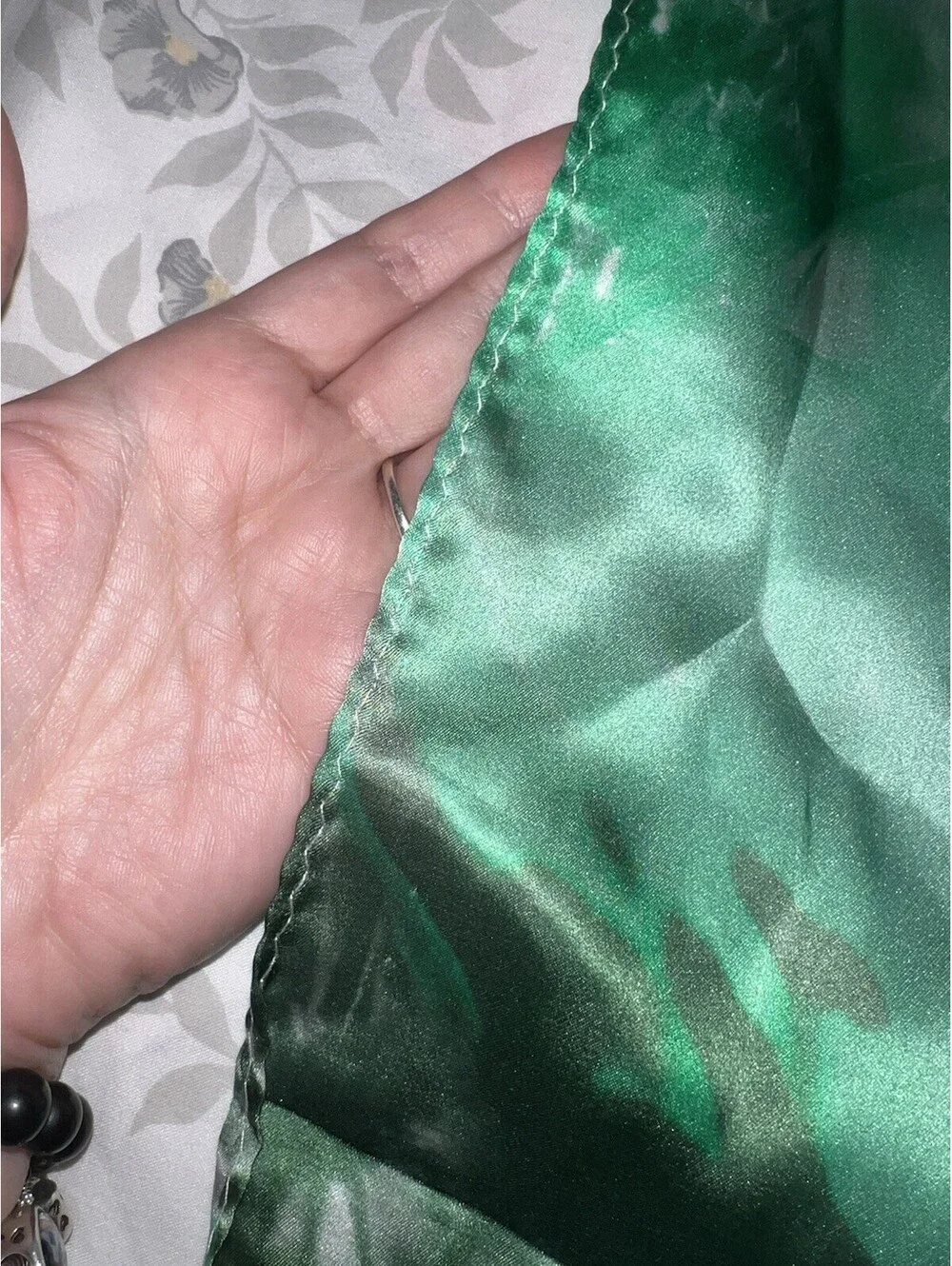 Perrier Jouet Champagne Scarf 100% Silk Pink And Green 30” x 30” Promotional